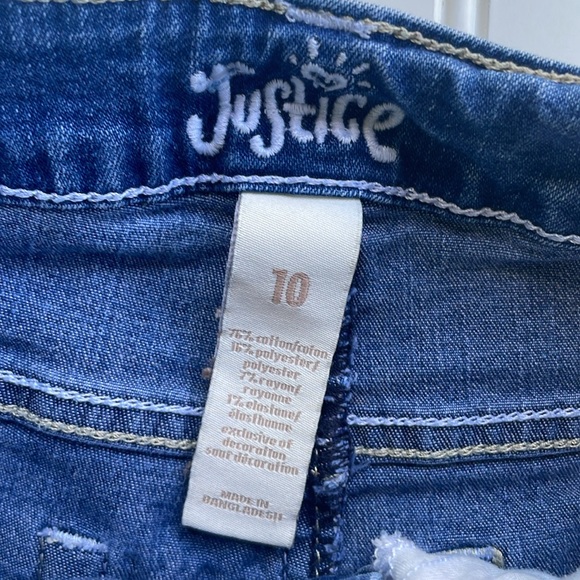 JUSTICE GIRLS JEAN SHORTS WITH FRONT AND BACK POCKETS SIZE 10 - Picture 3 of 5
